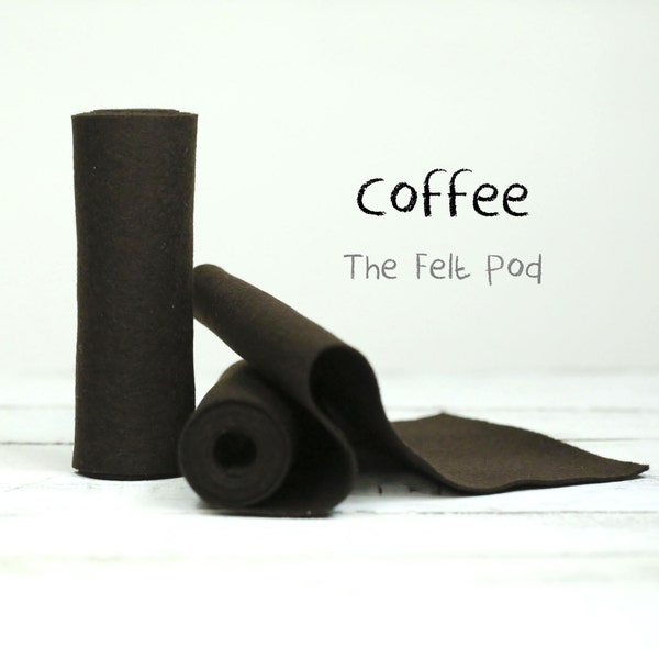 100 Percent Wool Felt Roll in Color COFFEE - 5" X 36" Wool Felt Roll - Merino Wool Felt - Brown Wool Felt