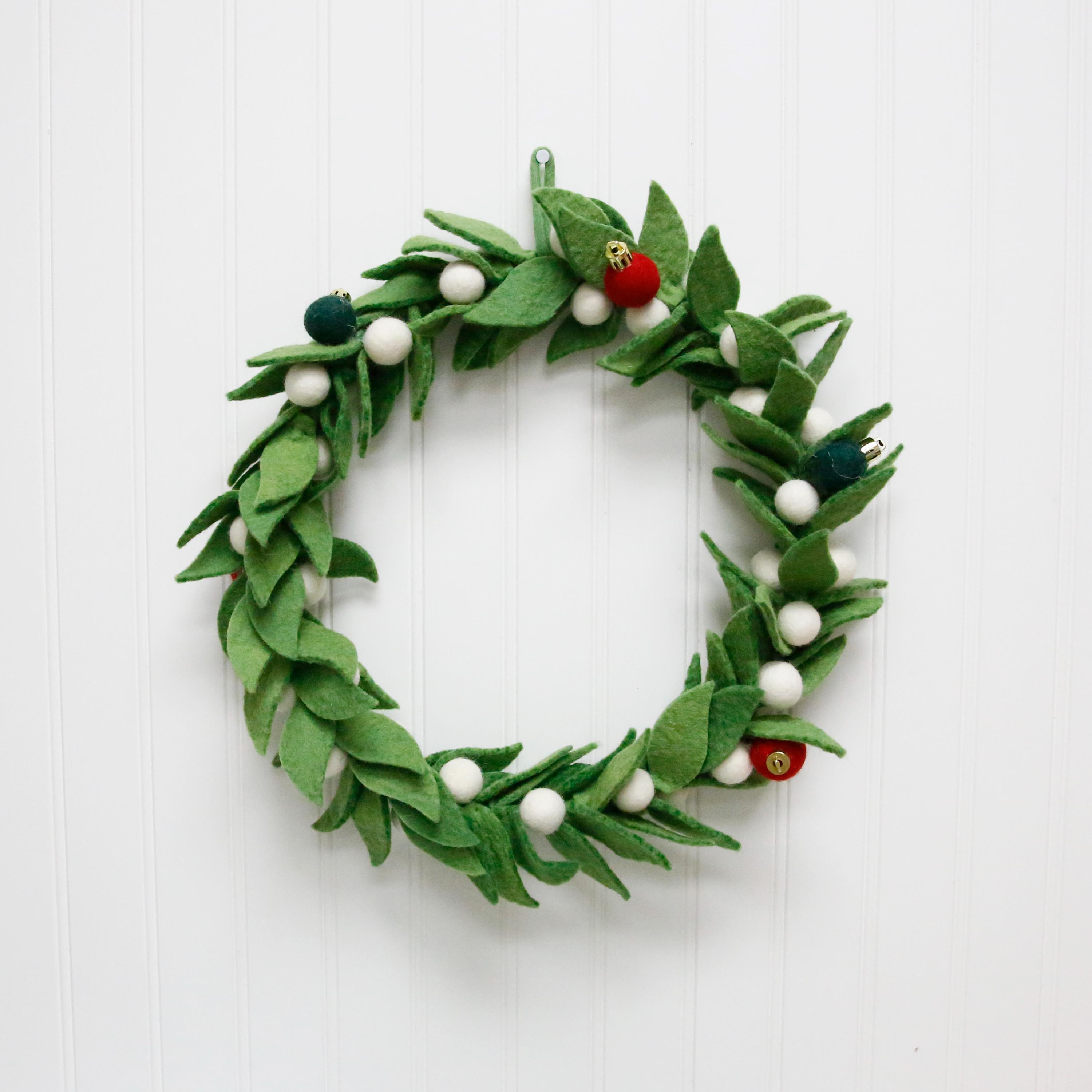 大きなフェルトリース | フェルトのドアリース | ウールフェルトの