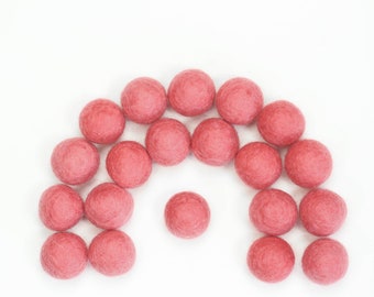 Wool Felt Balls // Felt Ball Garland DIY // diy Mobile // diy Necklace // Poms // Beads // CORAL PINK // 1 cm 1.5 cm 2 cm 2.5 cm 3 cm 4 cm