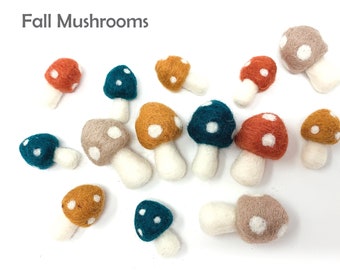 Fall Felt Mushrooms | Felted Mushrooms | Fall Mushrooms - 4 Pieces