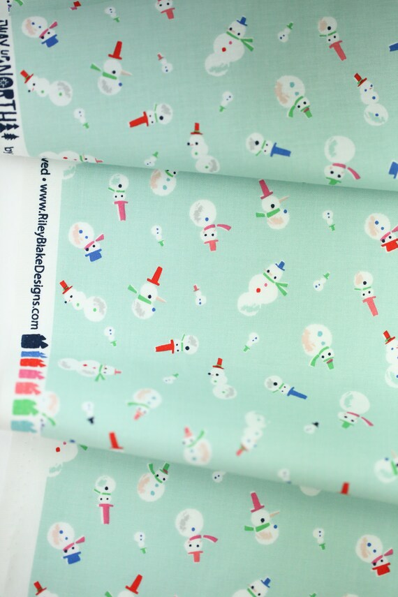 Riley Blake Way Up Snowman Mint Howarth // España