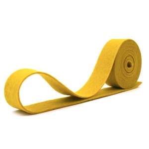 Wollfilzband - 100% Wollfilzband in der Farbe SENF - 3/4&quot; X 2 Meter - Gelbes Band - Senfband