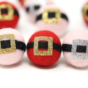 Santa Belt Ball  || Felted Santa&#39;s Belt  || Felt Santa - Set of 5