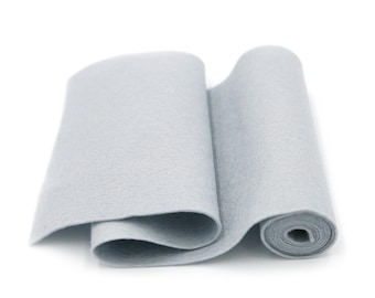 100 Percent Wool Felt Roll in Color SILVER - 5" X 36" Wool Felt Roll - Gray Wool Felt - Merino Wool Felt