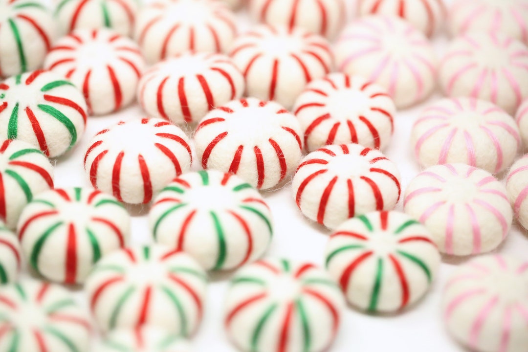 Peppermint Candy // Felt Peppermint Candies // Felt Peppermint Patties // Christmas Felt