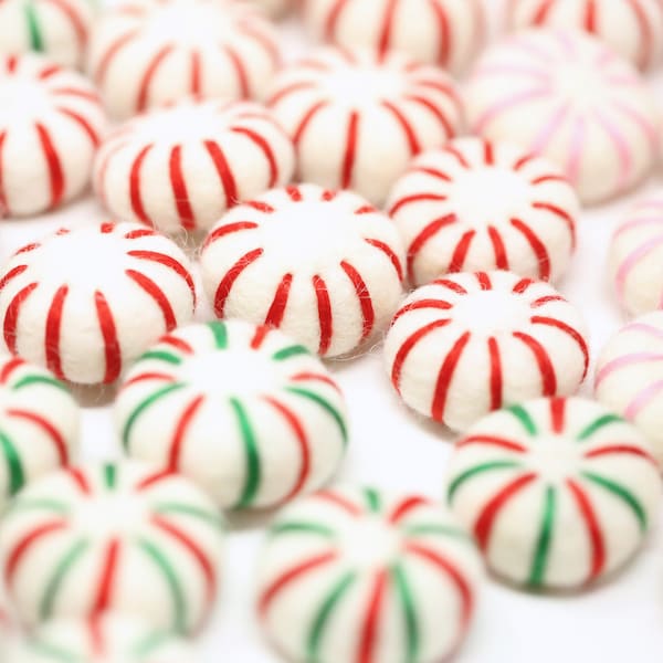Felt Peppermint Candies – Christmas Crafting Decor Set (10 Count)