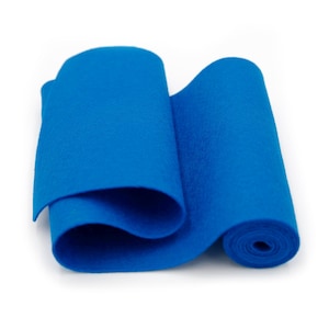 100 Percent Wool Felt Roll in Color AZURE - 5&quot; X 36&quot; Wool Felt Roll - Merino Wool Felt - Blue Wool Felt