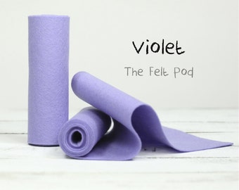 100 Percent Wool Felt Roll - Wool Felt color VIOLET - 5" X 36" Wool Felt - Purple felt