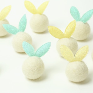 Felt Bunny // Easter Bunnies // Easter Rabbit // Felted Rabbit // Felt Rabbit Ears // Glitter Bunny Ball image 3