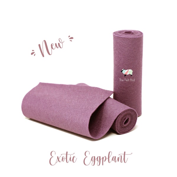 Wool Felt Roll - 100% Wool Felt in Color EXOTIC EGGPLANT - 5" X 36" Wool Felt Roll