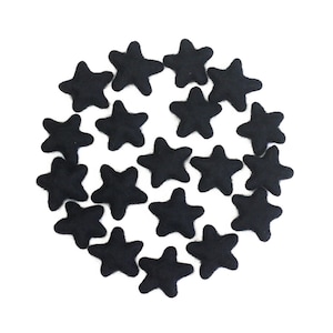 Felt Stars -  3 to 4 cm - 10 count - Color BLACK - Wool Felt Stars | Bowl Fillers | Felt Garland | Halloween Garland | Wall Hanging
