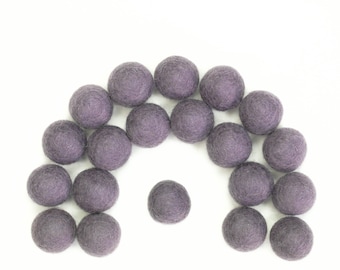 Garland DIY Felt Balls // Felt Poms // Felt Beads // DIY Mobile // dyi Necklace // EGGPLANT // 1 cm 1.5 cm 2 cm 2.5 cm 3 cm 4 cm