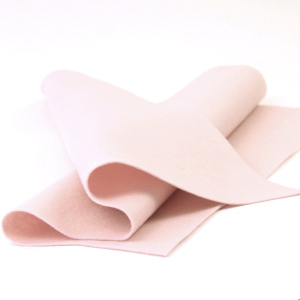 100% Wool Felt Sheet - 18" X 18" - LIGHT PINK - European Wool Felt - Merino Wool Felt