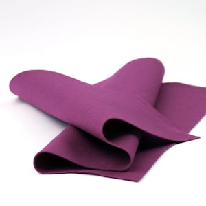 100% Wool Felt Sheet in Color BERRY - 18&quot; X 18&quot; Wool Felt Sheet - Merino Wool Felt - European Wool Felt