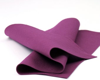 100% Wool Felt Sheet in Color BERRY - 18" X 18" Wool Felt Sheet - Merino Wool Felt - European Wool Felt