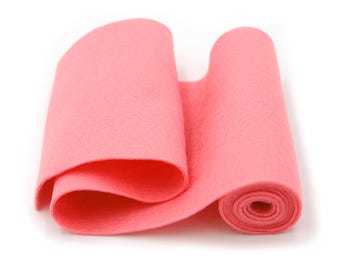 100 Percent Wool Felt Roll - Wool Felt color NEON PINK - 5" X 36" Wool Felt - Pink Wool Felt