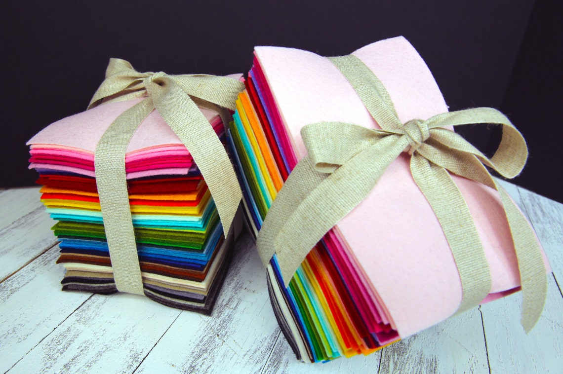 Wool Felt Variety Pack 100 Wool Felt Bundle Merino Wool Etsy
