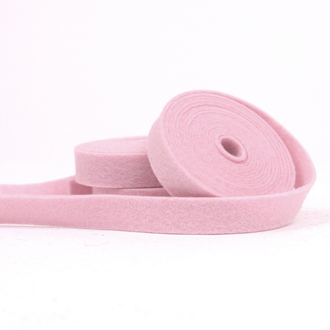 Felt Ribbon Material Wool Felt - 100 Percent Wool Felt Ribbon in Color CARNATION PINK - 1/2 ...