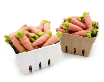 Mini Pink Felt Carrot | Felt Food | Waldorf Toy | Bowl Fillers | Felt Shapes | Easter Decor | Easter Basket Filler | Easter Cat Toys
