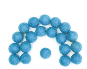 Yulitigy Filz Pom Pom Balls 2cm 80pc Blau Wollball Bunting Home Dekor DIY Custom Filz Ball Party Girlande