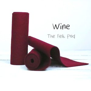 Wool Felt Roll - 100% Wool Felt in color WINE - 100 Percent Wool