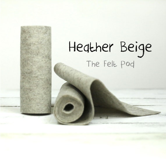 Thick Wool Felt 3mm 9 X 18 100% Wool Felt Heather Beige 