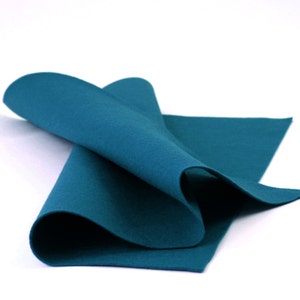100% Wool Felt Sheet in Color PEACOCK - 18&quot; X 18&quot; Wool Felt Sheet - Merino Wool Felt - Craft Felt
