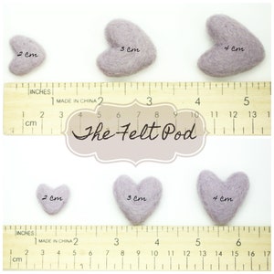 Felt Hearts 3 to 4 cm // Light Blue Felt Hearts image 3