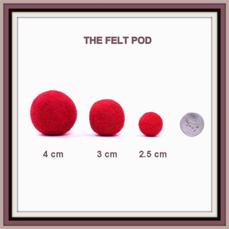 Filz Pom-Poms Regenbogen Größen 1.0 cm, 1.5 cm, 2.0 cm, 2.5 cm, 3.0 cm, 4.0 cm Mix and Match oder WÄHLEN Sie Ihre Farbe Bild 5