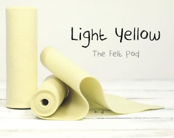 100% Wool Felt Roll in Color LIGHT YELLOW - 5" X 36" Wool Felt Roll - European Wool Felt