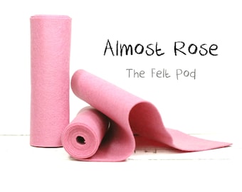 100 Percent Wool Felt Roll in Color ALMOST ROSE - 5" X 36" Wool Felt Roll - Pink Wool Felt