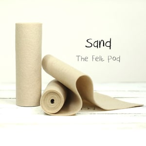 100 Percent Wool Felt Roll - Wool Felt color SAND - 5" X 36" Wool Felt - 100% Wool Felt