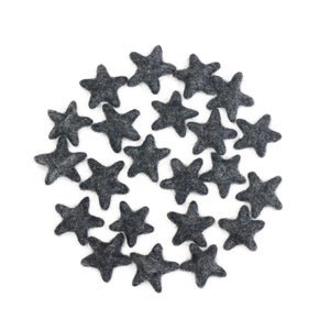 Felt Stars -  3 to 4 cm - 10 count - Color: BLACK HERRINGBONE - Wool Felt Stars | Bowl Fillers | Nursery decor | Christmas ornaments