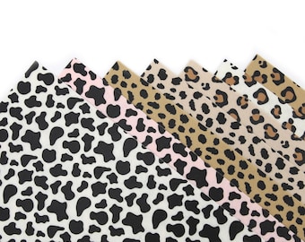 Animal Print Felt | Merino Wool Felt | Printed Felt| Patterned Felt  | Cheetah Felt | Leopard Felt | Cow Felt Pattern | Animal Fabric
