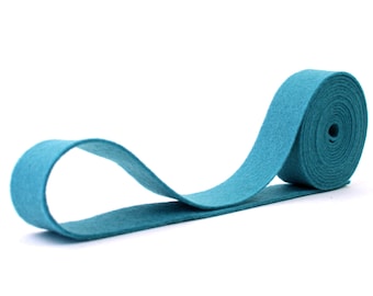 100 Percent Wool Felt Ribbon in color OCEAN - 3/4" X 2 Yards - Merino Wool Felt - Blue Ribbon - Ocean Ribbon