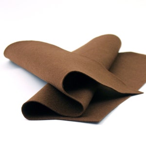 Wool Felt Sheet in Color BROWN - 100% Wool Felt - 18&quot; X 18&quot; Wool Felt Sheet - Merino Wool Felt