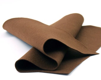 Wool Felt Sheet in Color BROWN - 100% Wool Felt - 18" X 18" Wool Felt Sheet - Merino Wool Felt