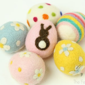 Patterned Felt Eggs - Wool Felt Easter Eggs