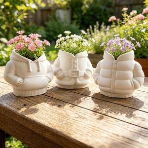 DIY-Rohling aus Biskuitporzellan im Kleiderstil, unbemalter weißer Gipstopf, selbst bemalen, Bastelvorlage, Rohling, Kapuzenpullover, Weihnachtsmannanzug, Vase, Kunst, Hobby, Geschenk