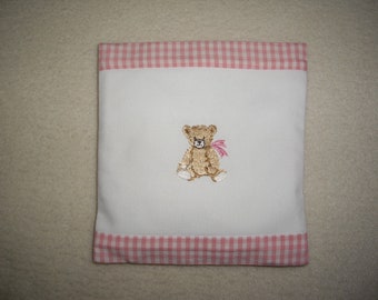 Kids baby spelt pillow teddy embroidered