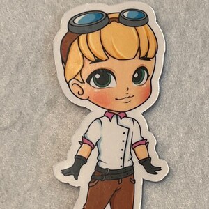 Chibi Streampunk holographic vinyl stickers, Streampunk art, waterproof stickers, Chibi sticker