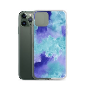 iPhone case/iPhone Teal & purple case/Smoke Teal purple case/Phone Cases for iPhone 11, iPhone 11 Pro max, iPhone 8, iPhone 7, iPhone XR