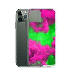 iPhone Bright Pink & Green Smoke Cases Protective Phone Cases for iPhone 11, iPhone 11 Pro max, iPhone 8, iPhone 7, iPhone XR