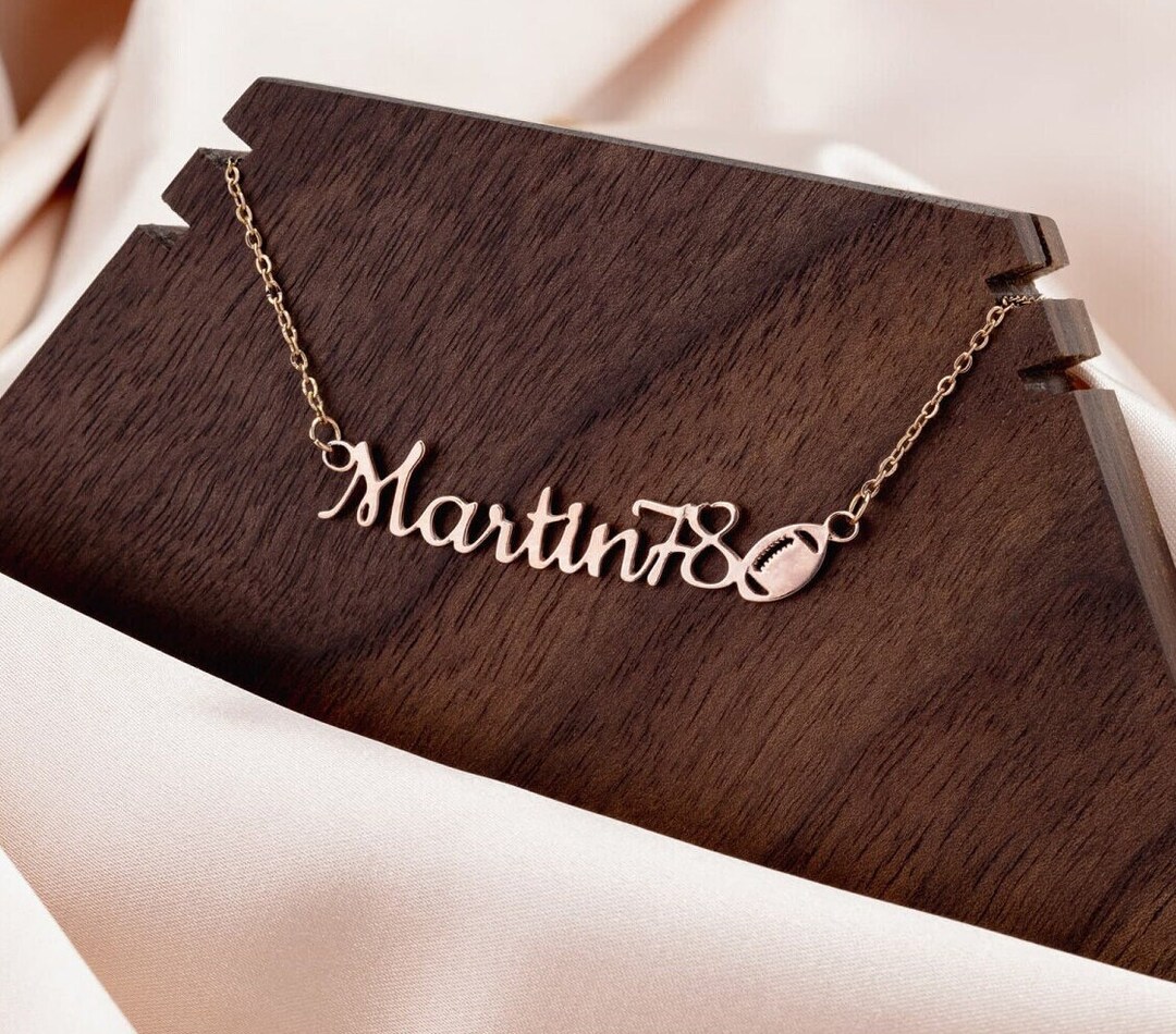 Sports Team Number and or Name Necklace With Baseball Etsy