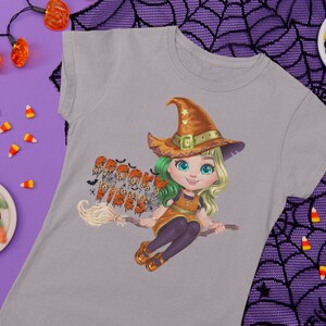Spooky Vibes t-shirt, Halloween Shirt, Halloween Vintage T-shirt, Halloween Chibi Shirt, Funny Halloween Shirt, Spooky Vibes Shirt