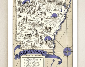Pictorial Historical Geographical Map State of Kentucky Poster Wall Art Decor