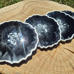 Obsidian Moon Resin coaster set