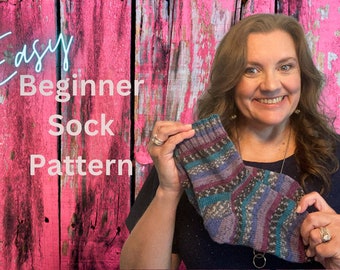 Beginner Bliss Sock Knitting Pattern; Digital Download