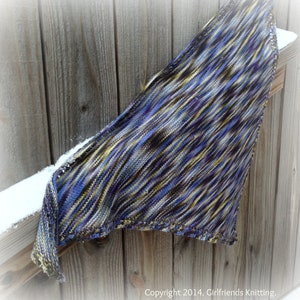 Winter Blues Shawlette Knitting Pattern; triangular shawl