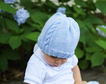 Little Boy Blue Knitted Baby Hat - Adorable and Easy-to-Knit Pattern